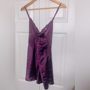 Aubergine silk chemise (size XL)